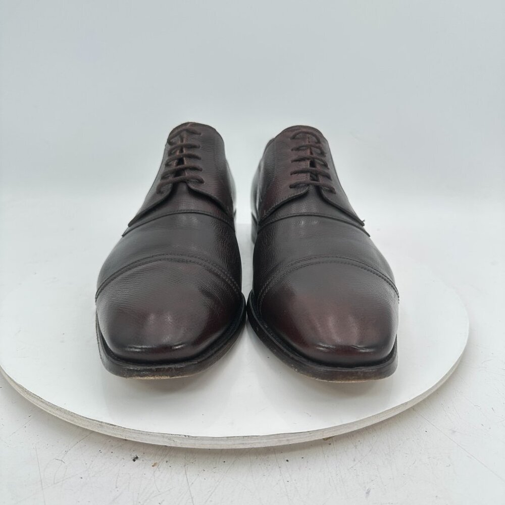 Gucci Men Size US 9 UK 8.5D Brown Leather Lace Up Cap Toe Derby Dress Shoes - Picture 3 of 12